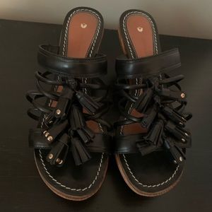 Leifsdottir Black/Wood Wedge Sandal 37.5